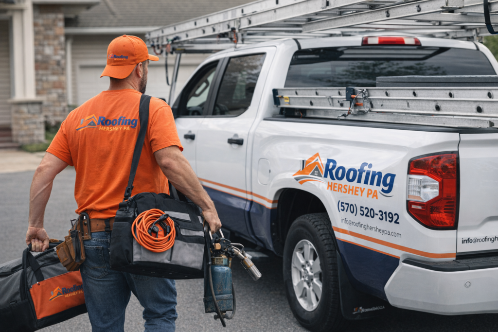 Roofing Hershey PA - Technician Unloading